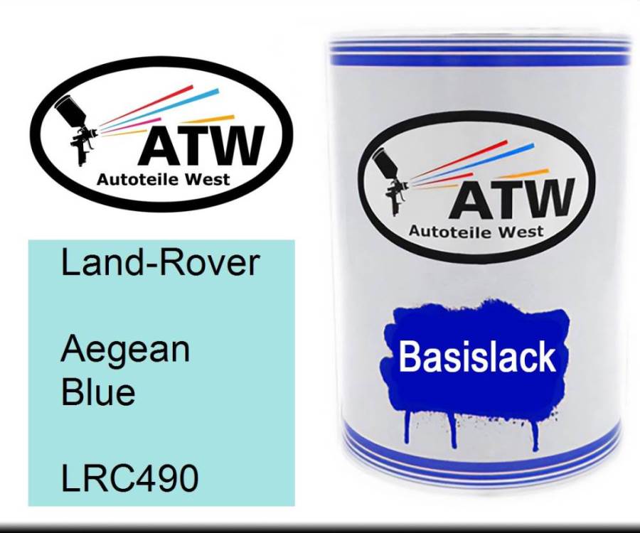 Land-Rover, Aegean Blue, LRC490: 500ml Lackdose, von ATW Autoteile West.